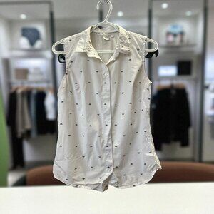 Twik White Sleeveless Top with Bees - Size S